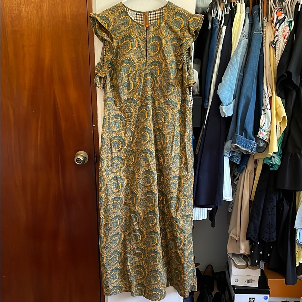 Baum Und Pferdgarten Maxi Dress Paisley Plaid Gingham Size 44 Anthropologie